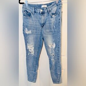 Judy Blue Light Blue Distressed Skinny Jeans